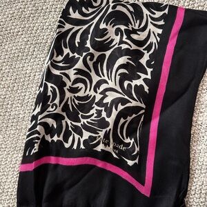 Kate Spade Black and Pink Patterned Scarf NWT